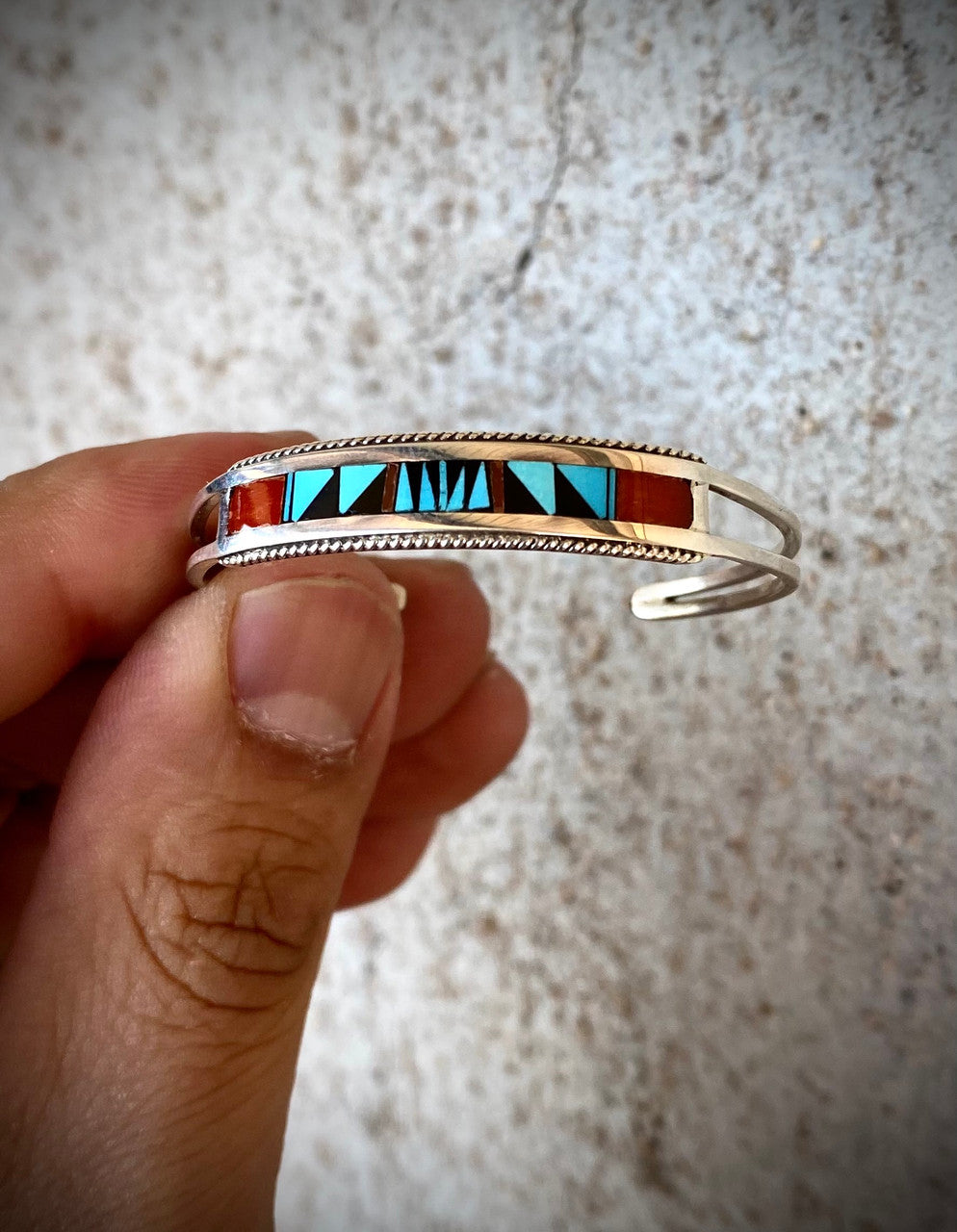 Chaco Canyon Inlay Multi-Stone Zuni Baby Bracelet