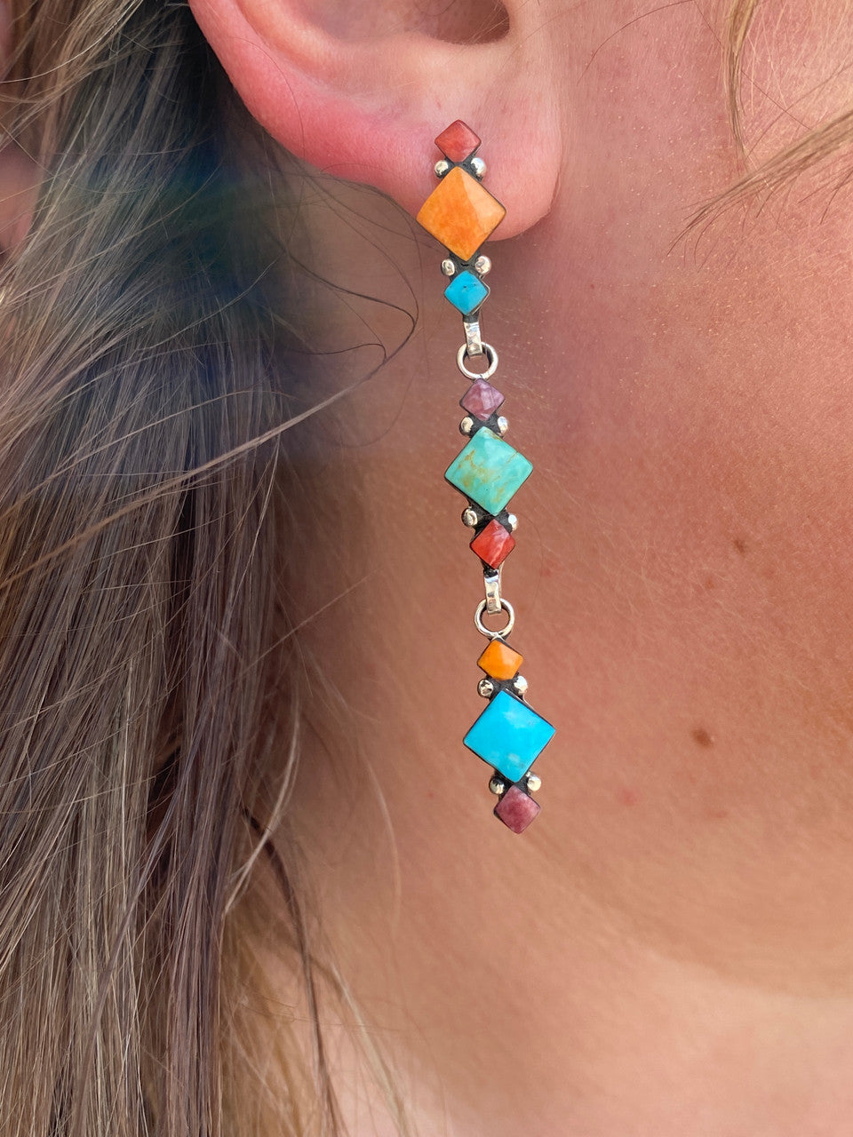 RAINBOW! 18 Stone Chandelier Earrings