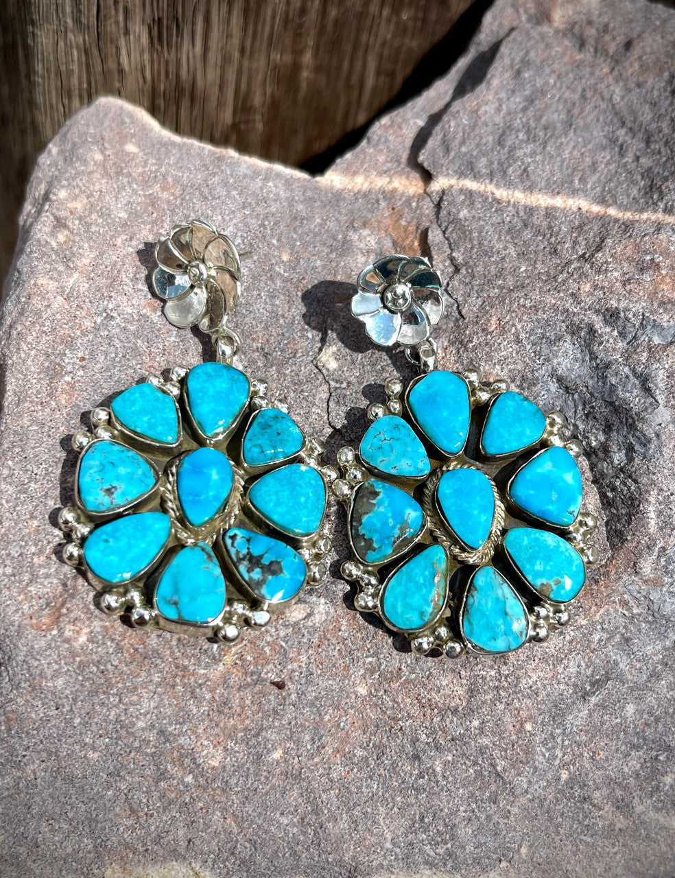 Calvin Begay's Cluster Flower Earrings