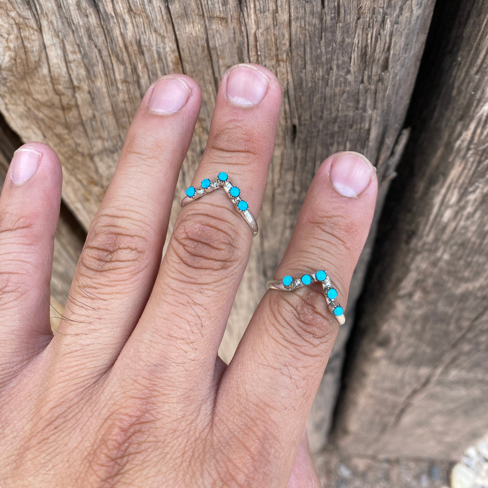 5 Stone Turquoise Crown Ring