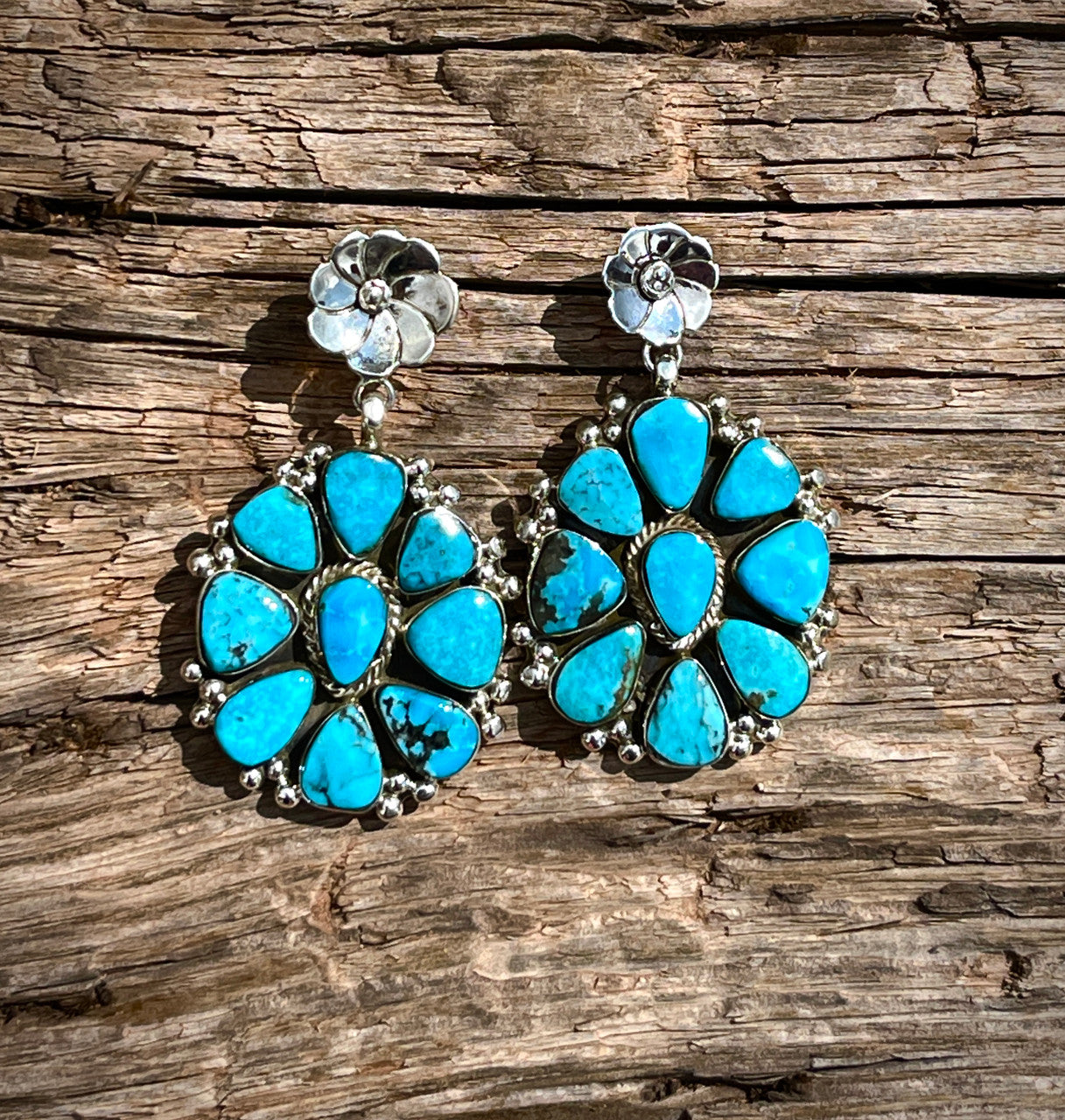 Calvin Begay's Cluster Flower Earrings