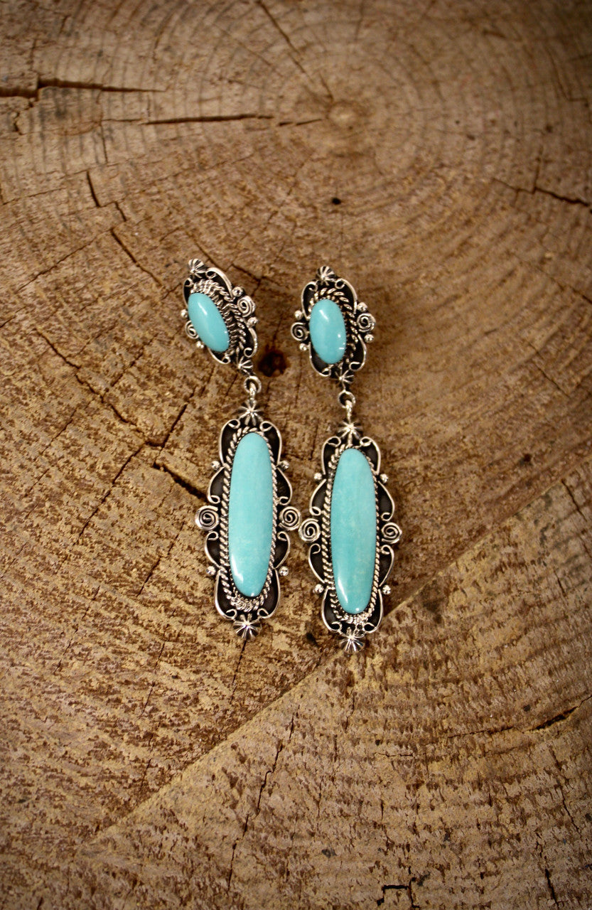Navajo Oval Drop Earring Artist Marie Jones