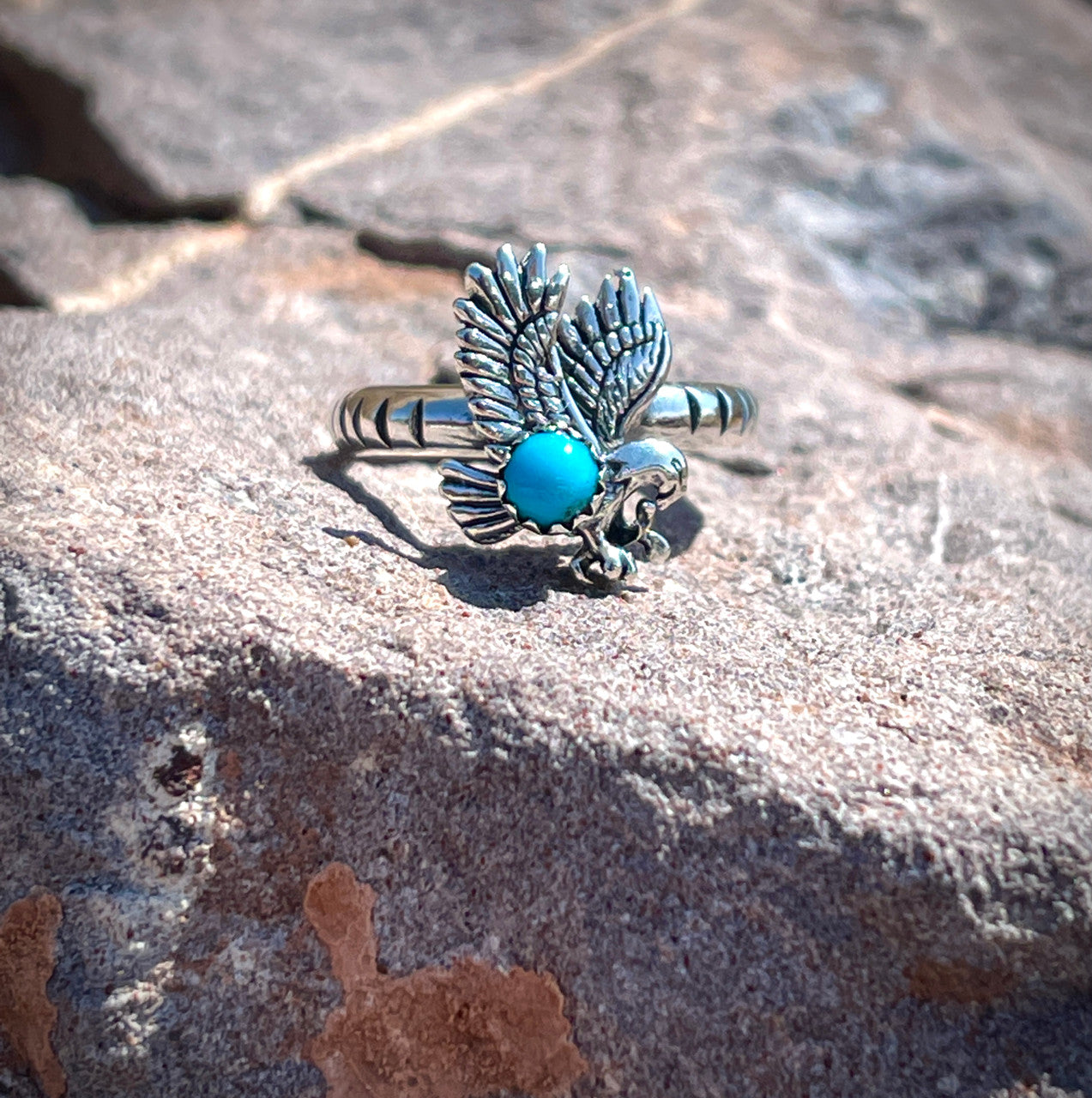 Sleeping Beauty Eagle Ring Sizes 5-12
