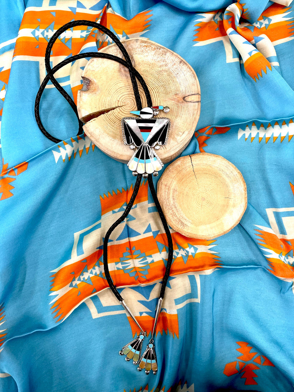 Zuni Inlay Bolo Tie