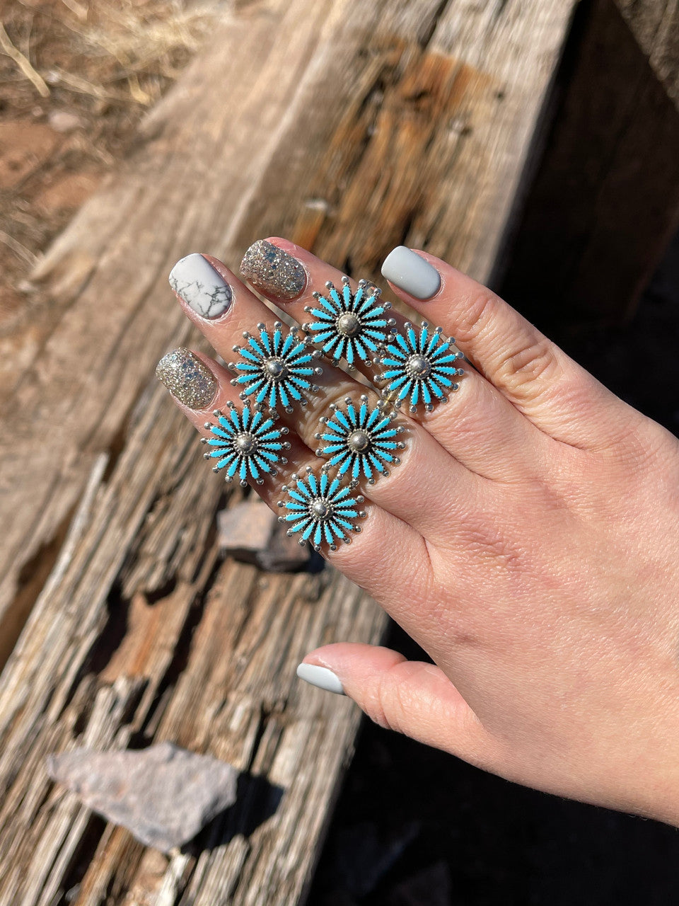 Needlepoint Drop Rings
