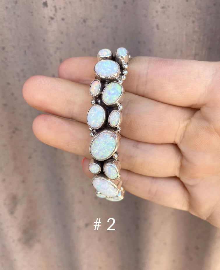 Vibrant White Opal Cuff From The Rodgers Collection