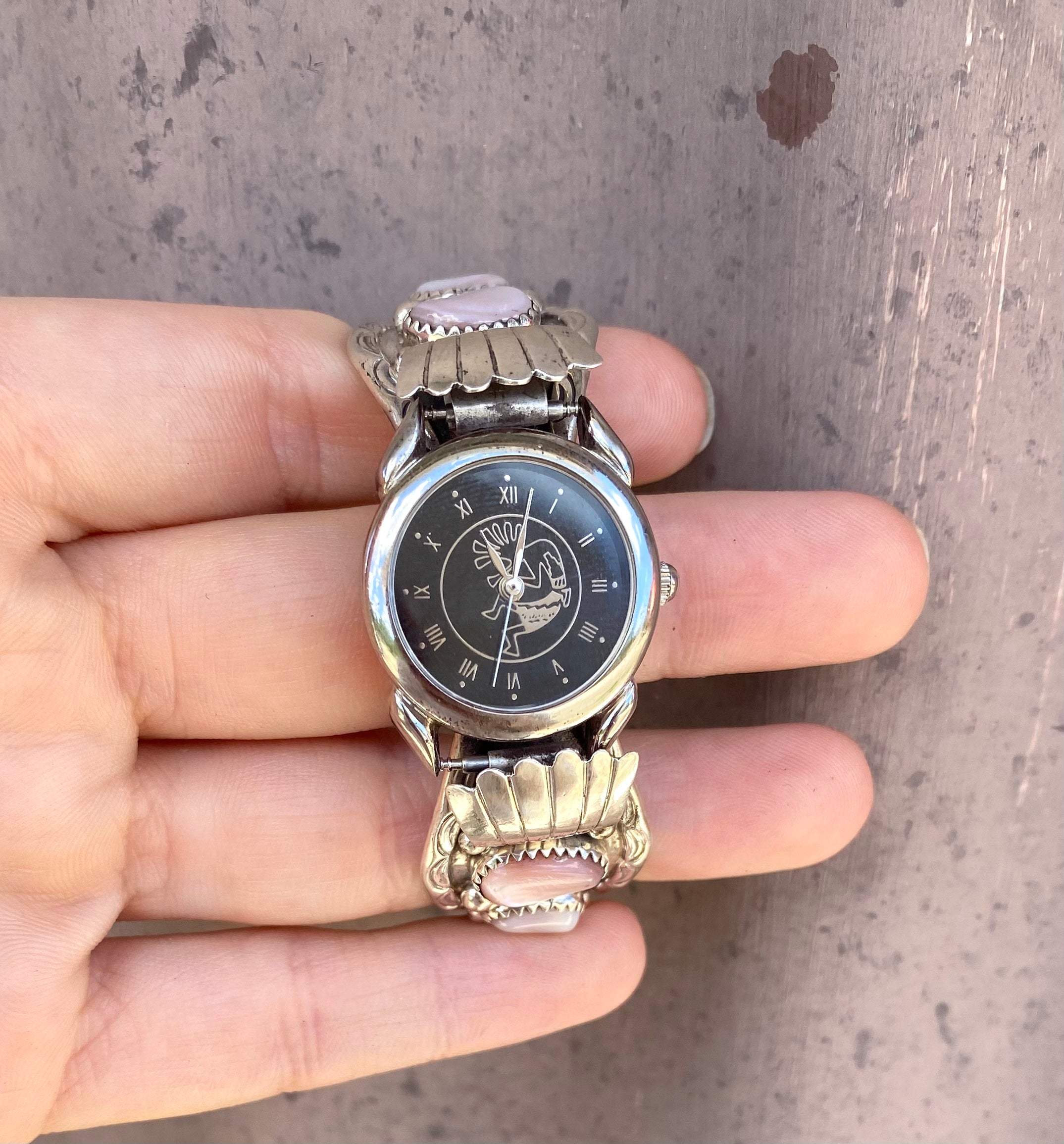 Kokopelli Pink Shell Watch Cuff From The Rodgers Collection