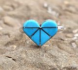 Zuni inlayed romance heart ring