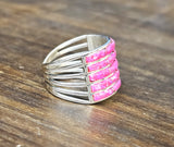 Cultured Pink Opal 5 Stacker Ring