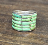Guava Green Turquoise 5 stacker Ring