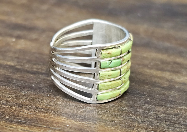 Guava Green Turquoise 5 stacker Ring