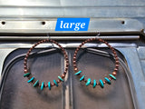 Luminous Copper Beads and Turquoise Hoop Earrings