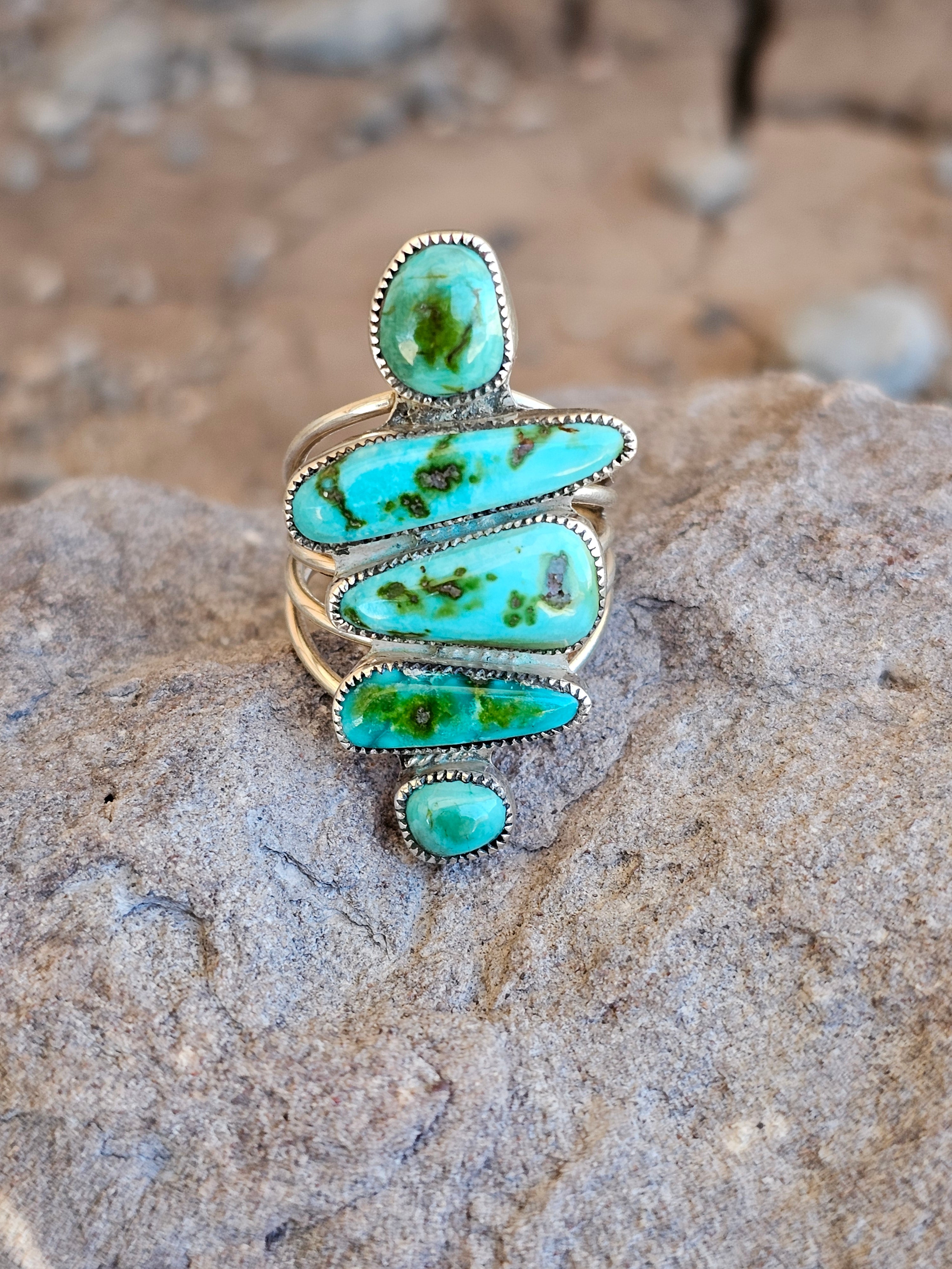 Free Spirted Patagonia Turquoise Ring Smokey Gchachu
