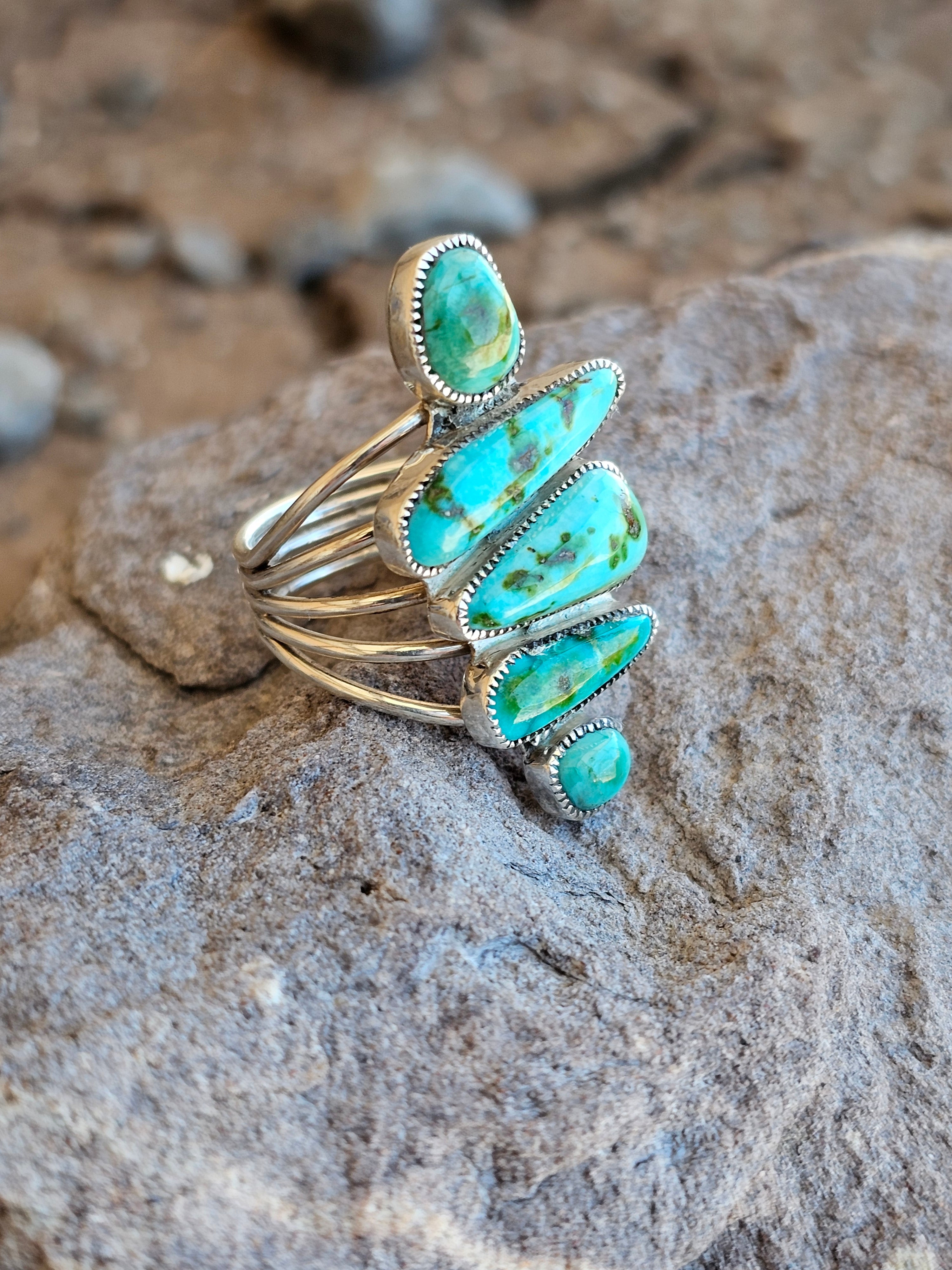 Free Spirted Patagonia Turquoise Ring Smokey Gchachu