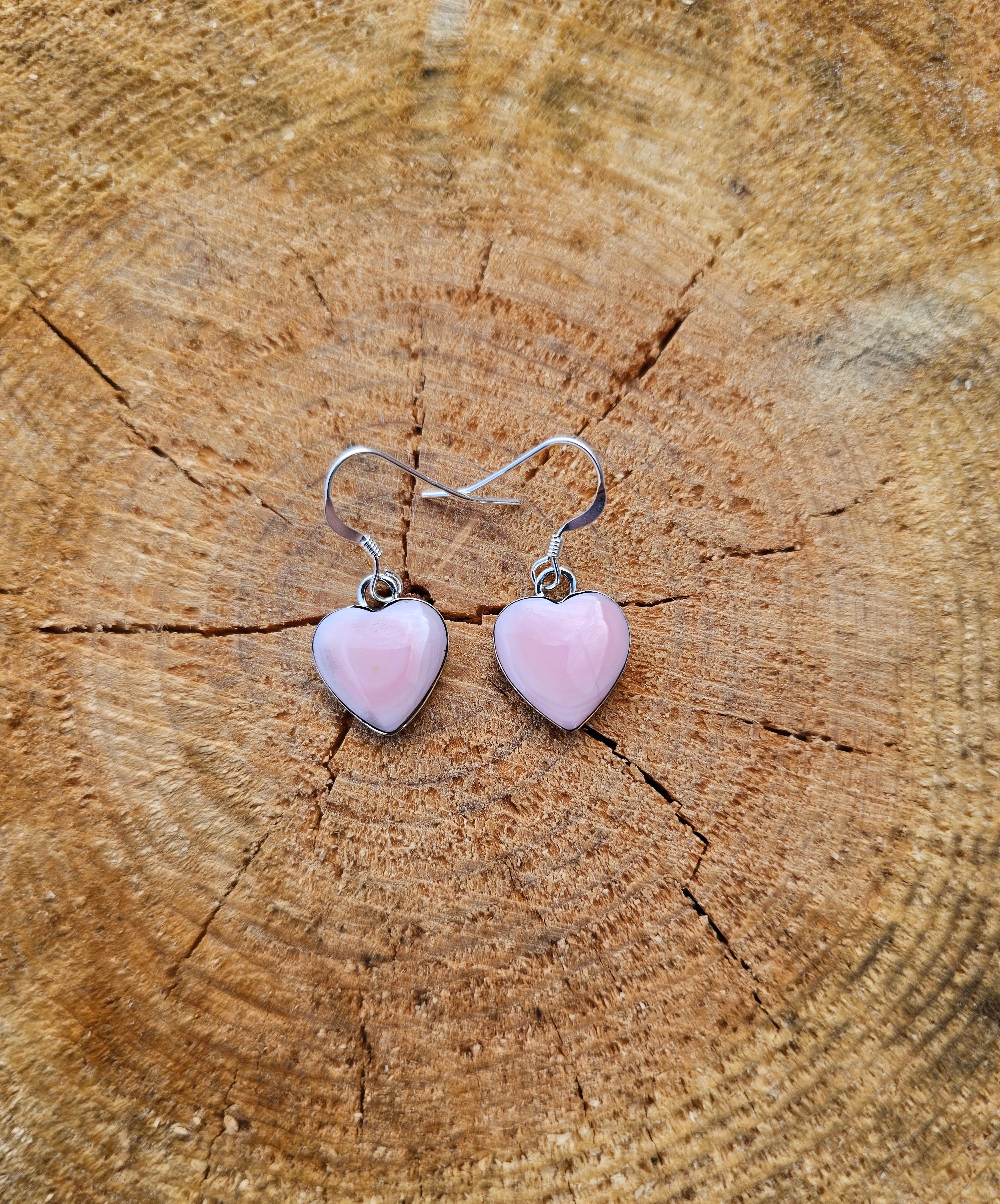 Enlighten Heart of Pink Conch Earrings