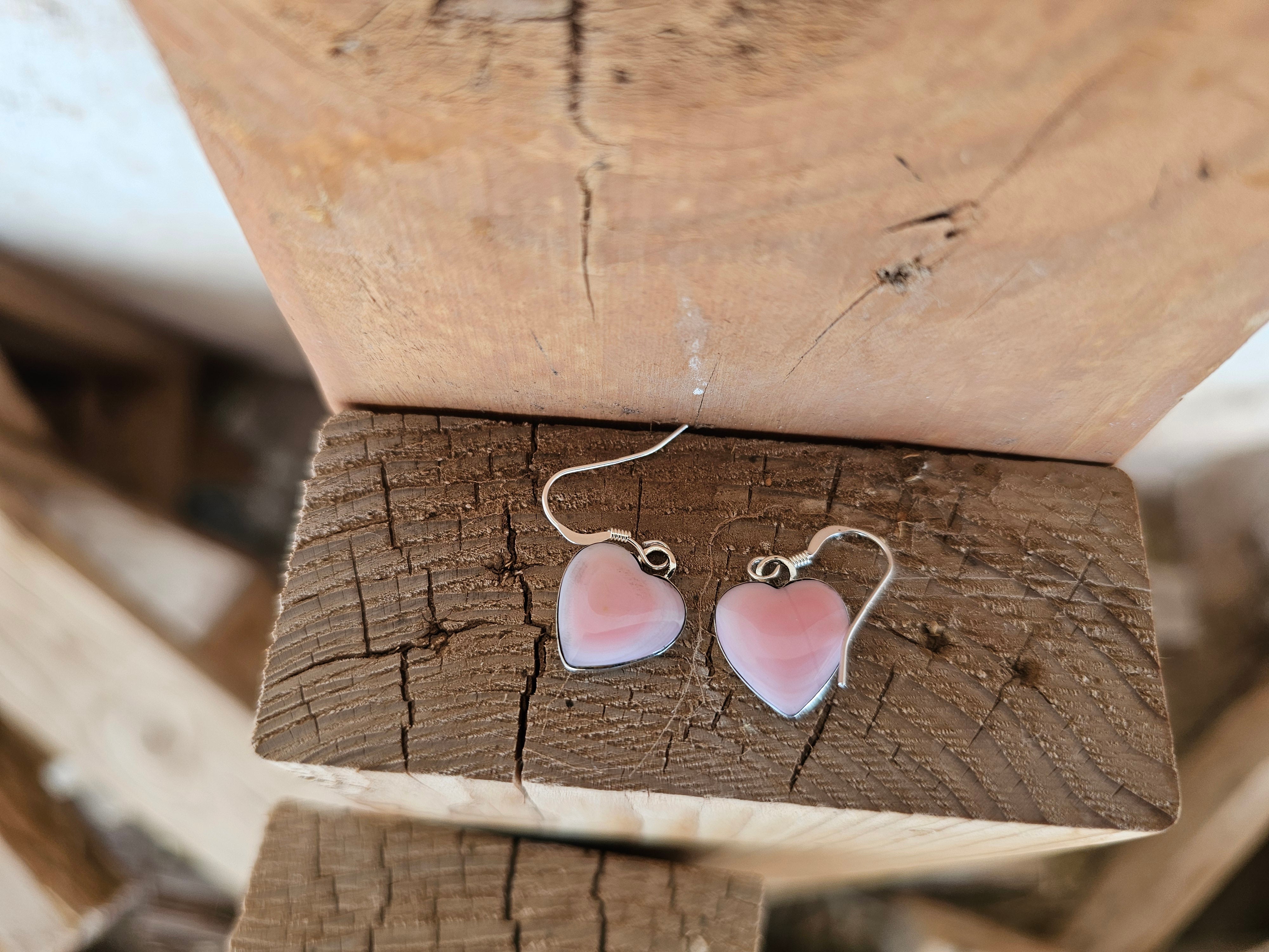 Enlighten Heart of Pink Conch Earrings