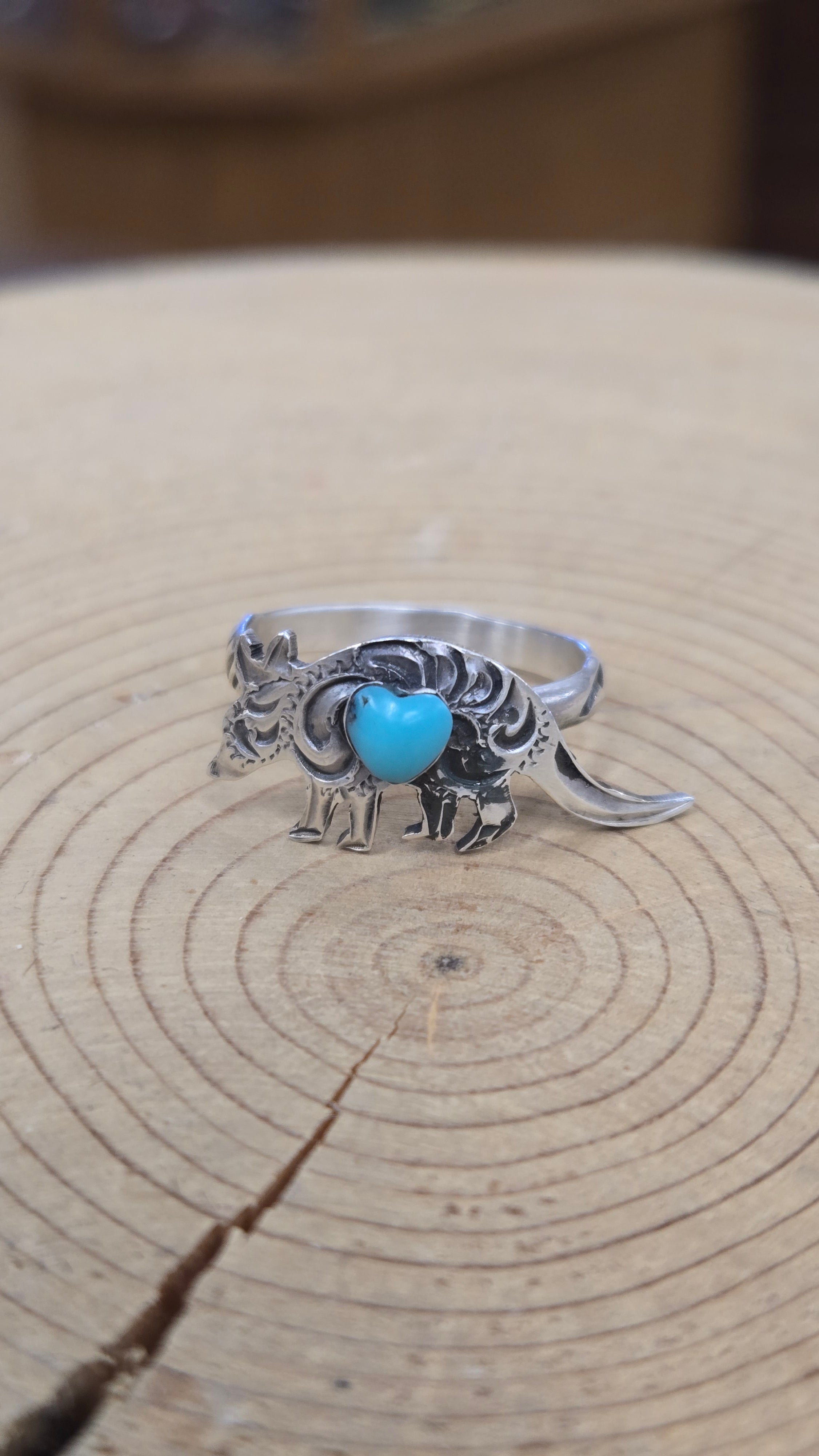 Etched Armadillo ring