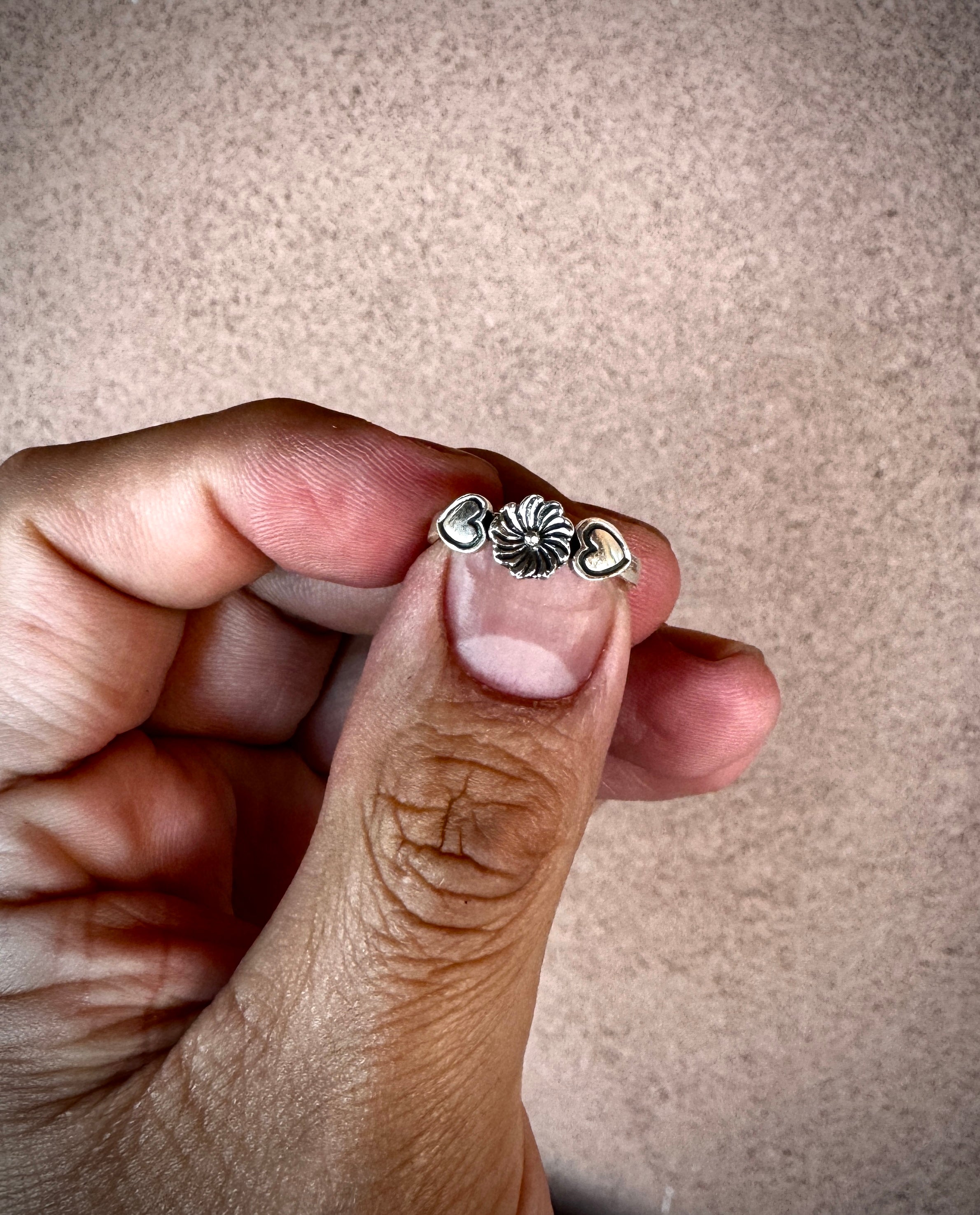 Chaco Canyon Heart Flower Ring