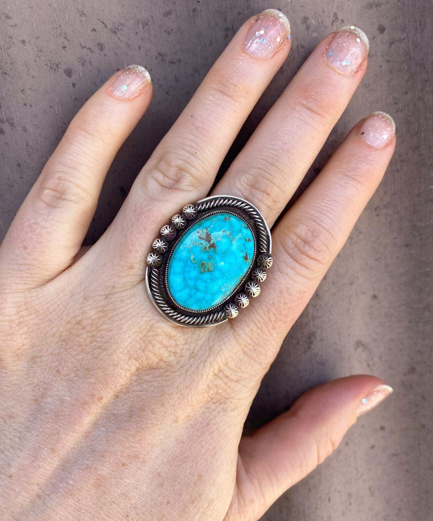 Stunner Turquoise Cuff and Ring Set From The Rodgers Collection