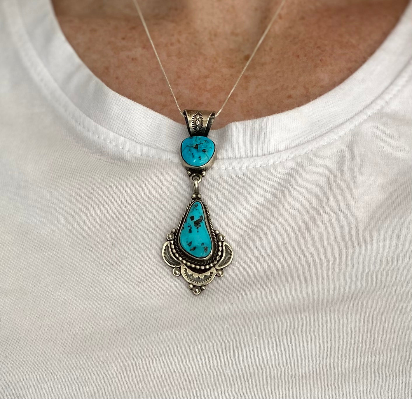 Dangle Sleeping Beauty Necklace From The Rodgers Collection