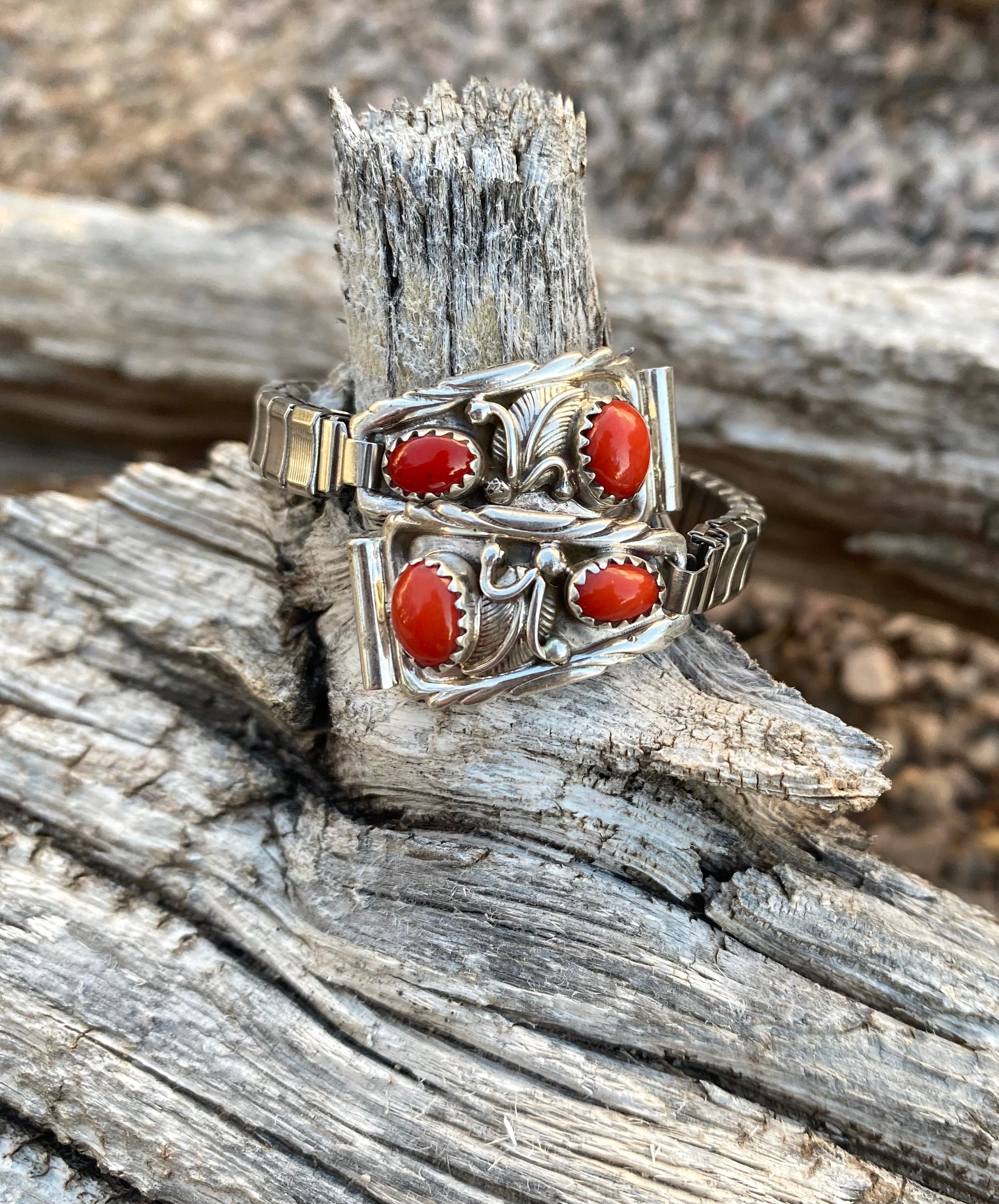 4 Stone Coral Watch Band From The Rodgers Collection