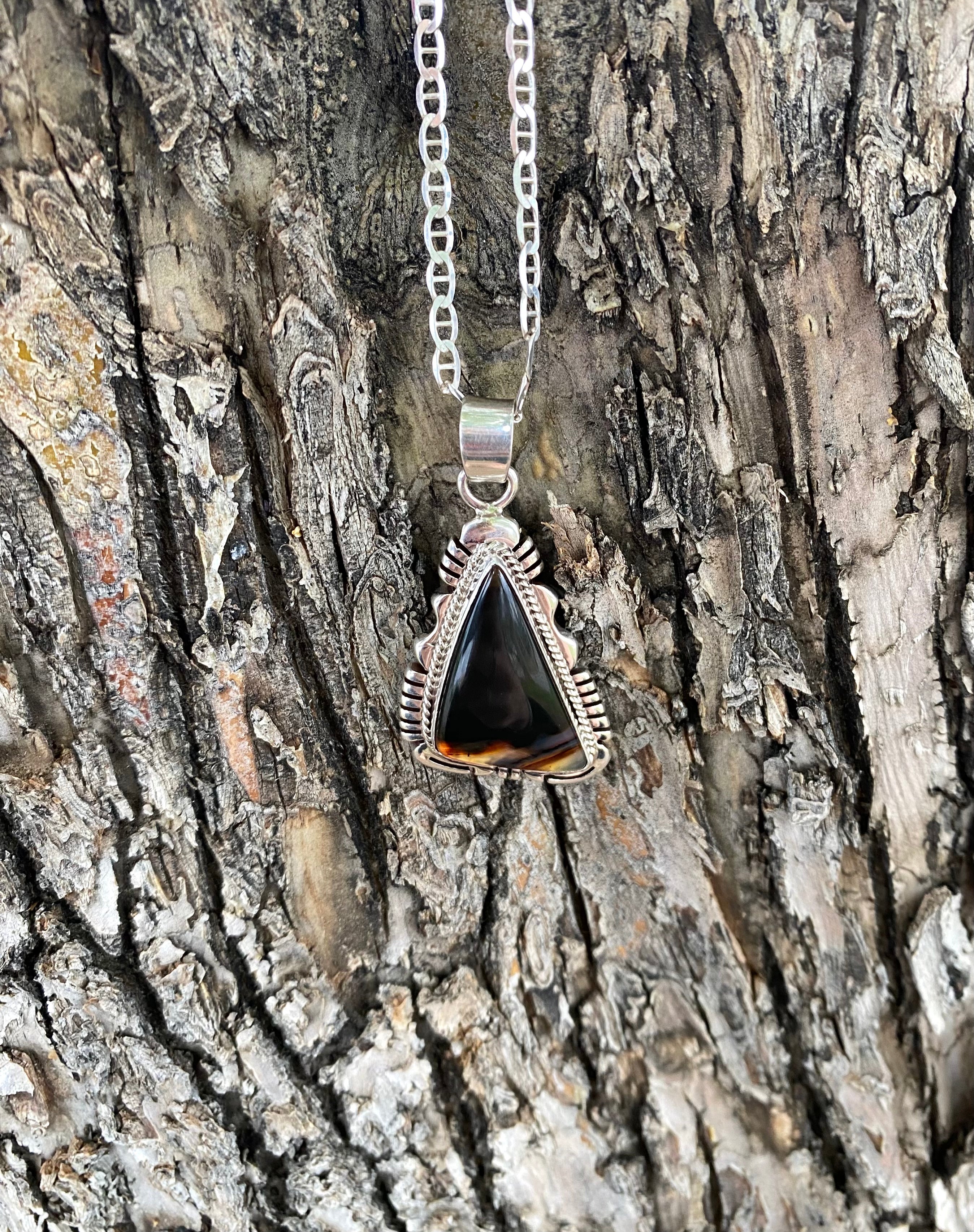 Triangle Tiger’s Eye Necklace From The Rodgers Collection