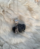 Two Feathers Buffalo Necklace From The Rodgers Collection