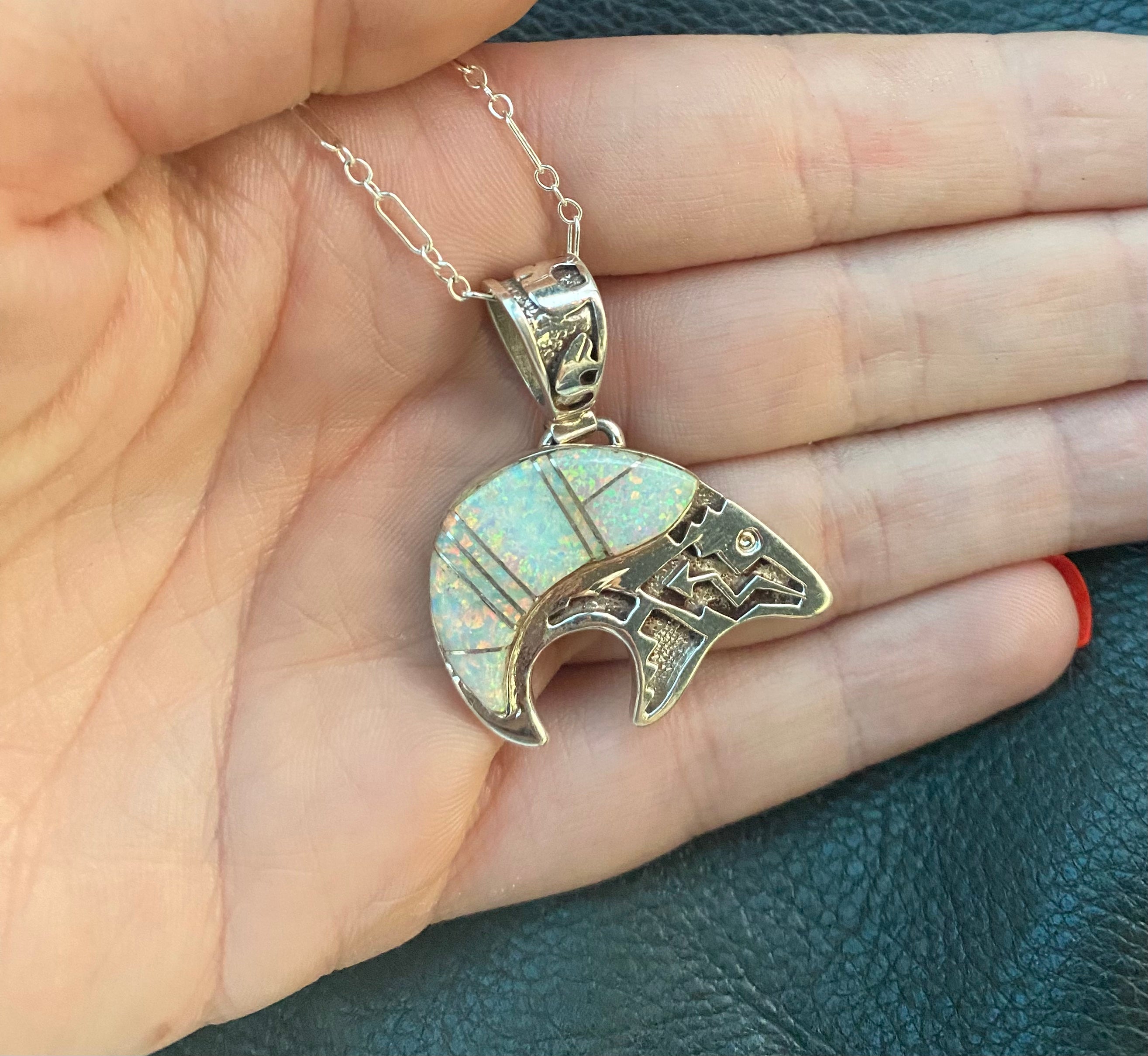 Native Opal Bear Necklace From The Rodgers Collection