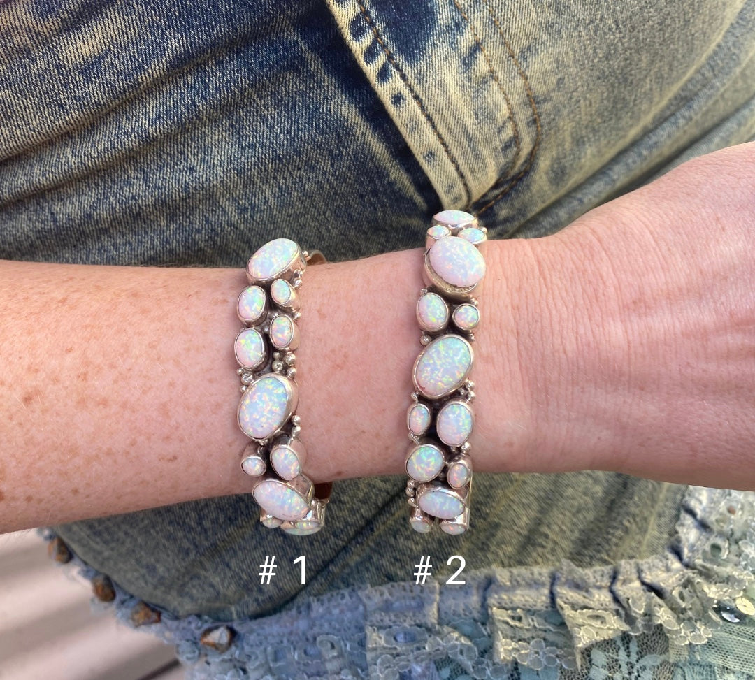Vibrant White Opal Cuff From The Rodgers Collection