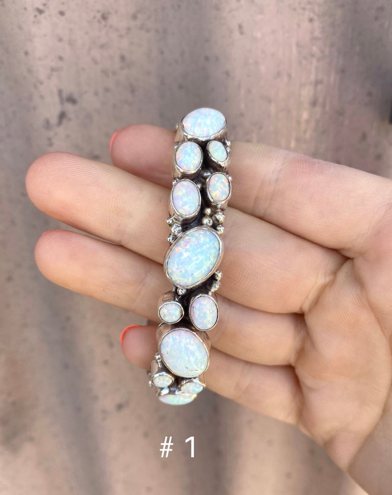 Vibrant White Opal Cuff From The Rodgers Collection