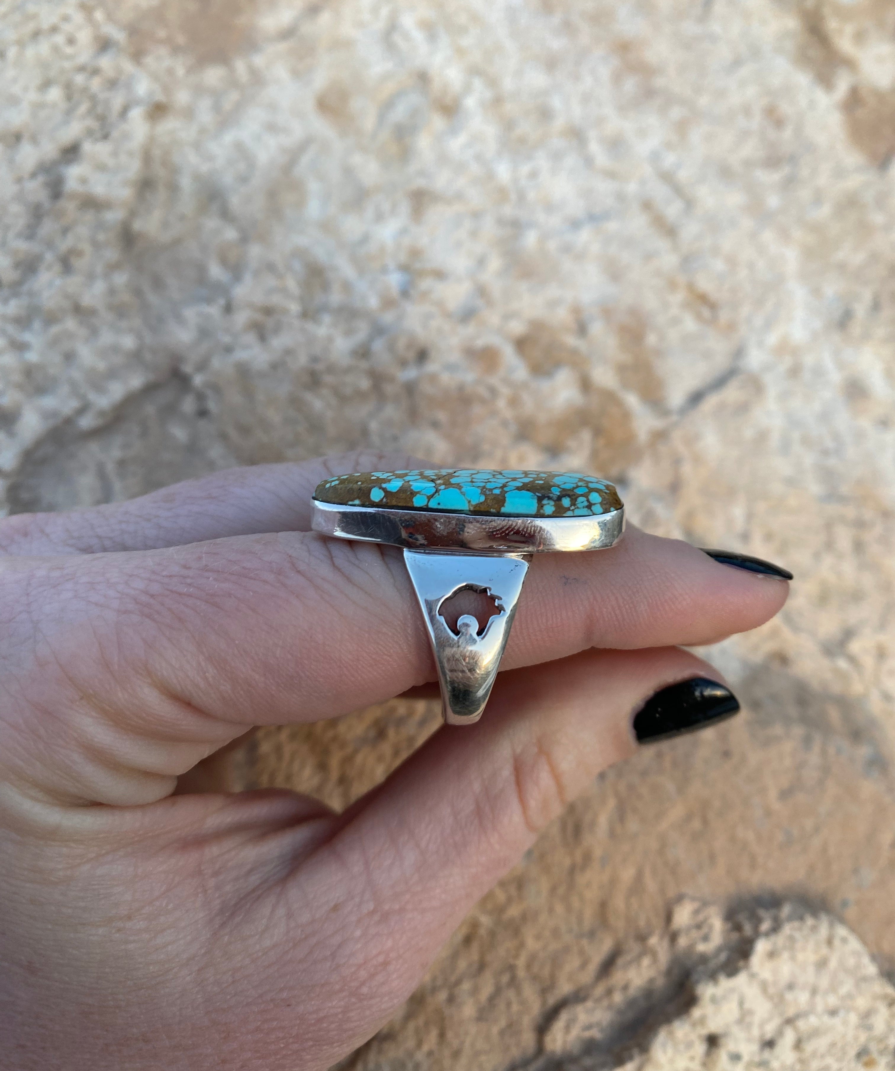 Bear and Diamond Royston Turquoise Ring From The Rodgers Collection