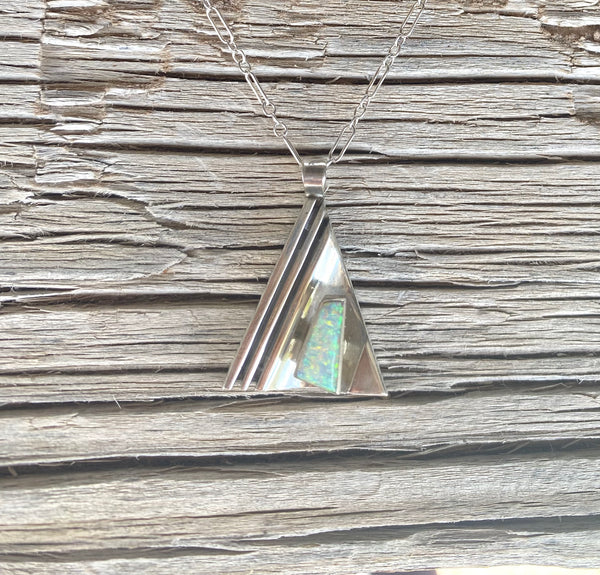 Long Lines Triangle Opal NecklaceFrom The Rodgers Collection