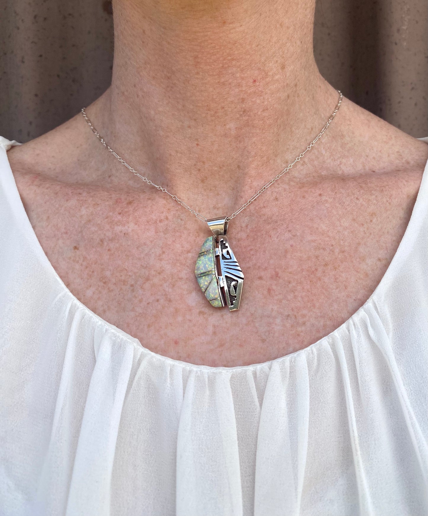 In Line Opal Necklace From The Rodgers Collection.
