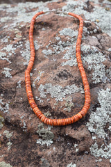 ORANGE SHELL DISC BEAD NECKLACE