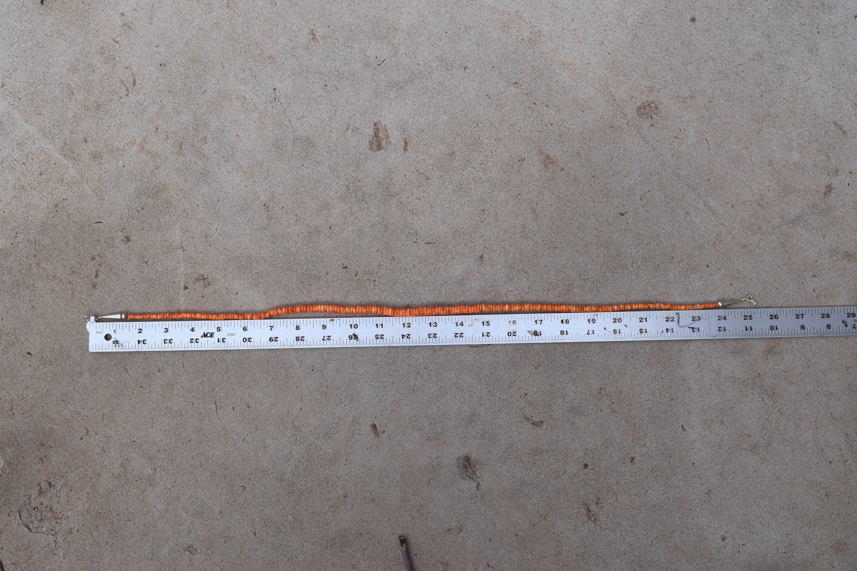 LIGHT ORANGE SHELL DISC BEAD NECKLACE