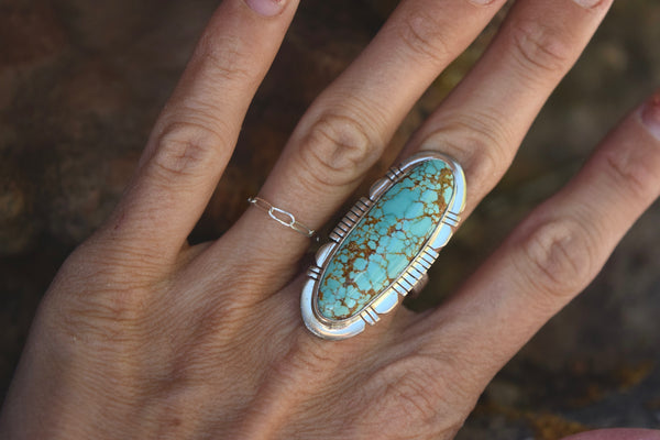 ELONGATED #8 TURQUOISE RING FROM THE RODGERS COLLECTION