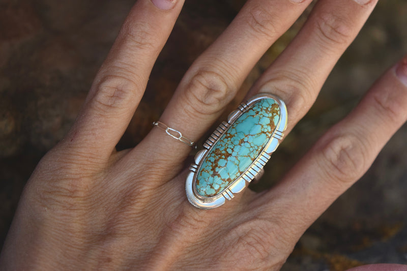 ELONGATED #8 TURQUOISE RING FROM THE RODGERS COLLECTION