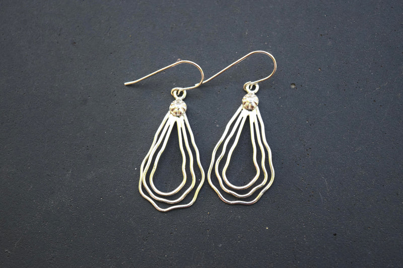 SILVER TEARDROP WAVE EARRINGS FROM THE RODGES COLLECTION