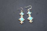 TURQUOISE DIAMOND DANGLE EARRINGS FROM THE RODGERS COLLECTION