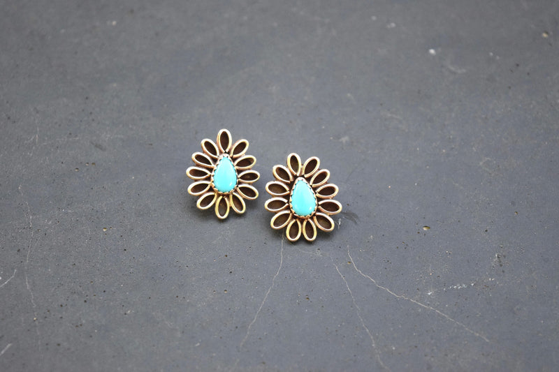 TEARDROP FLORAL STUD EARRING FROM THE RODGERS COLLECTION