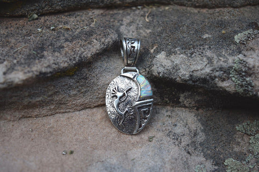 OPAL KOKOPELLI PENDANT FROM THE RODGERS COLLECTION