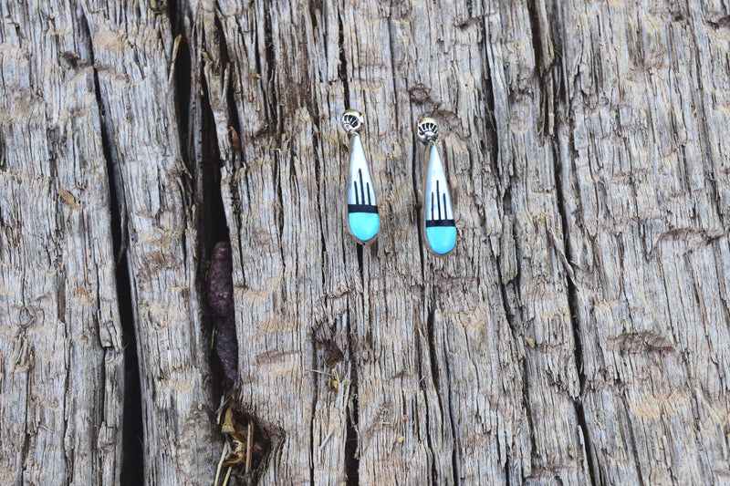 TEARDROP SHELL AND TURQUOISE EARRINGS FROM THE RODGERS COLLECTION