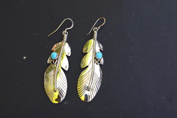 LARGE FEATHER DANGLE EARRINGS FROM THE RODGERS COLLECTION