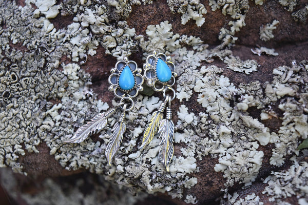TEARDROP FEATHER DANGLE EARRINGS FROM THE RODGERS COLLECTION