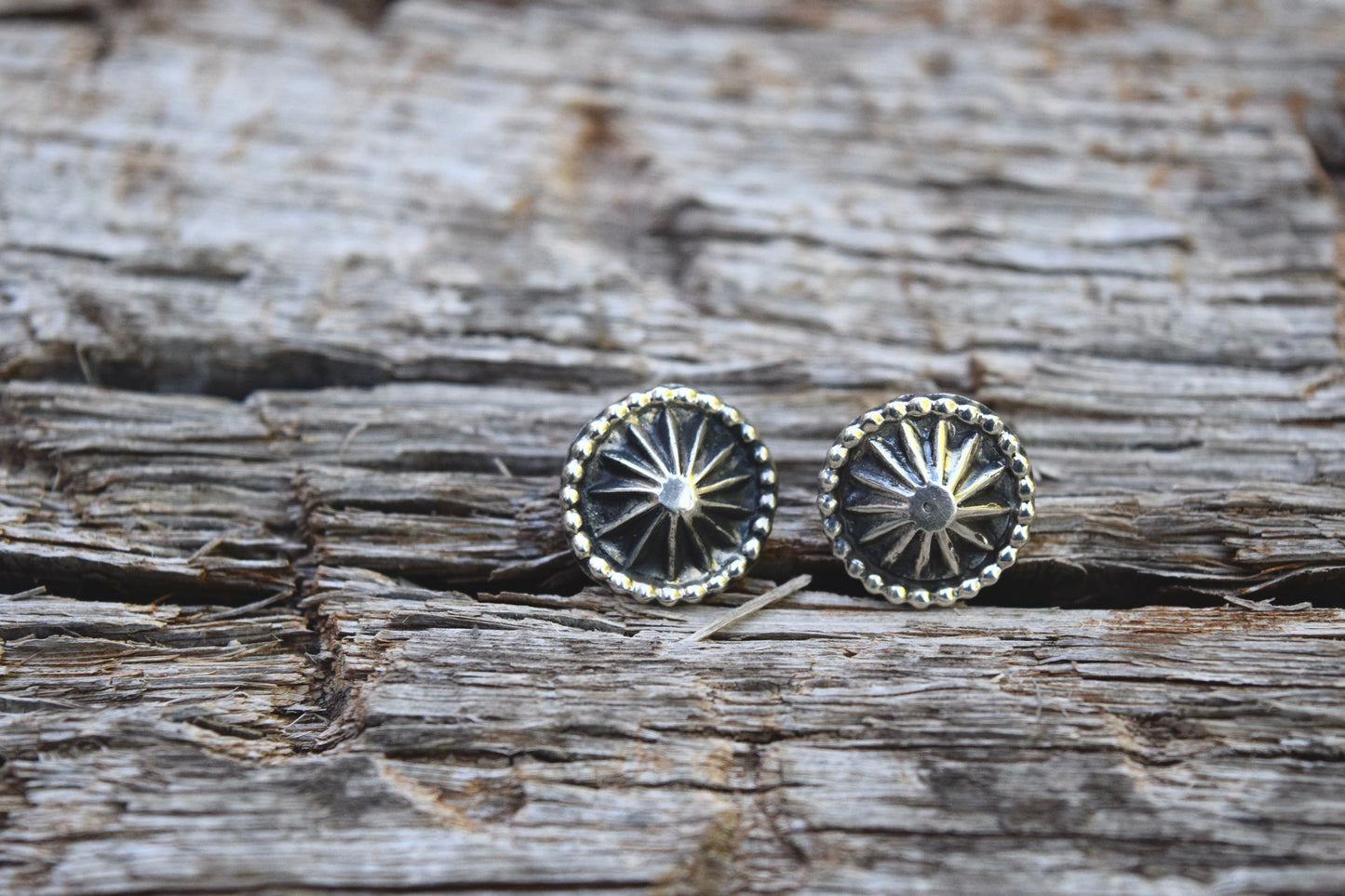 ANTIQUED CONCHO STUD EARRINGS FROM THE RODGERS COLLECTION