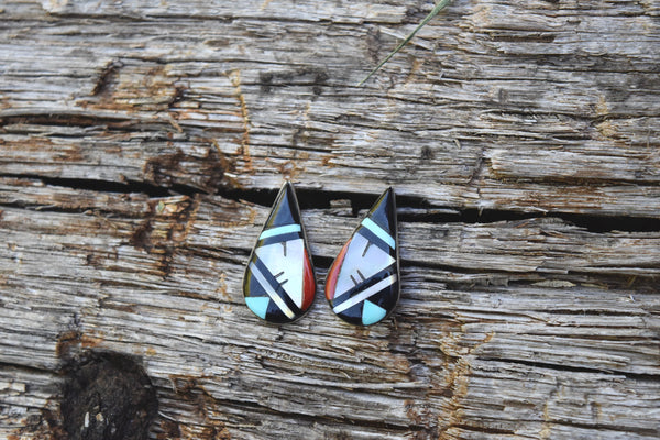 VINTAGE INLAY TEARDROP STUDS FROM THE RODGERS COLLECTION