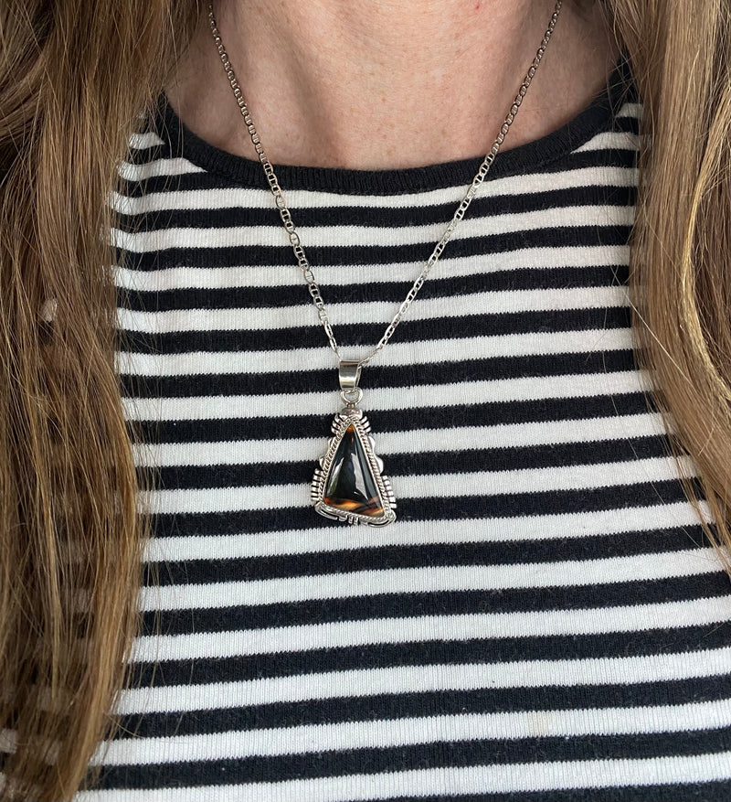 Triangle Tiger’s Eye Necklace From The Rodgers Collection