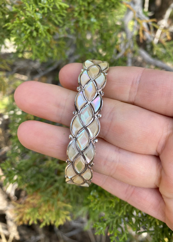 Mermaid Scales White Shell Cuff From The Rodgers Collection