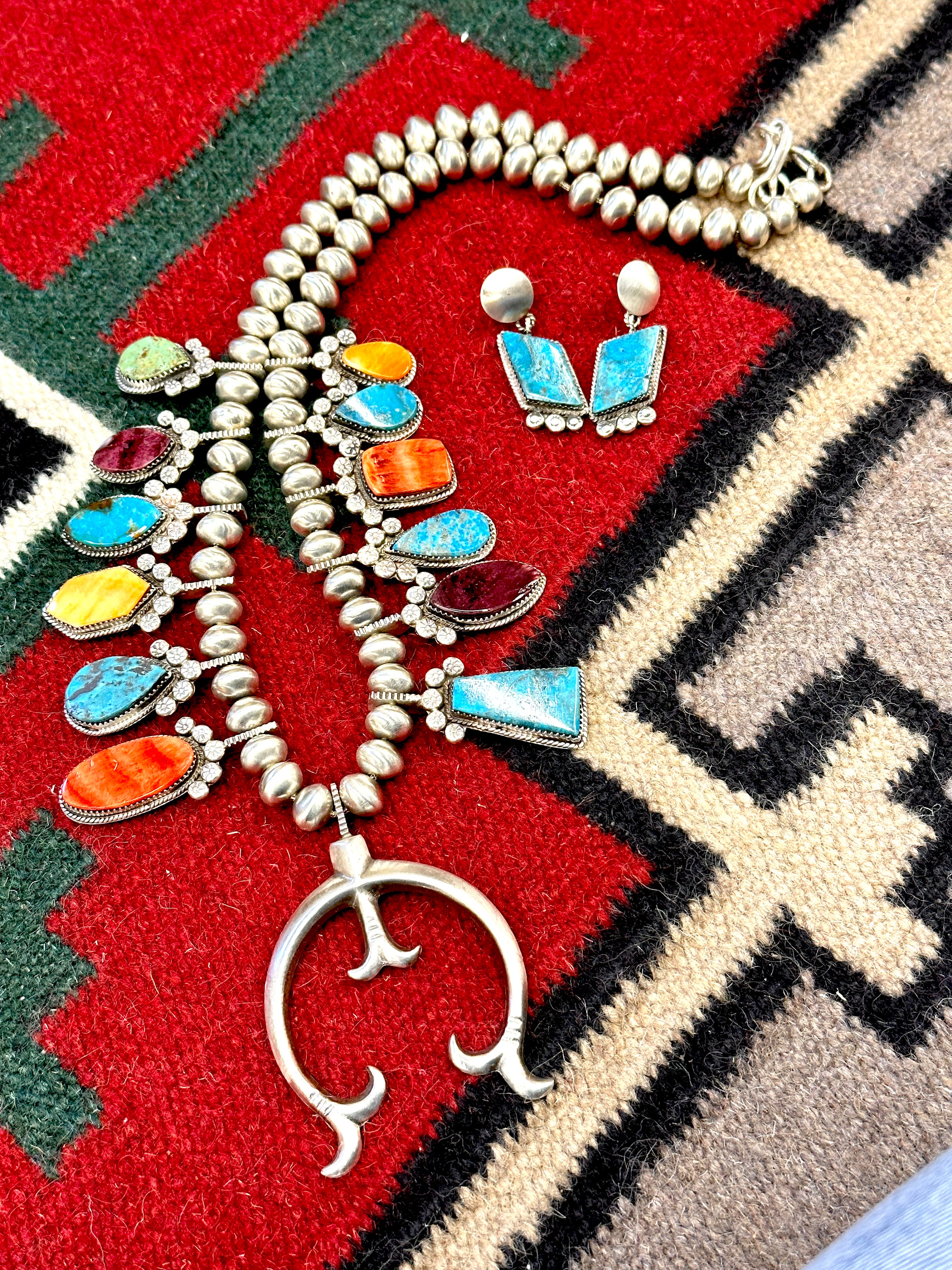 Taste the Rainbow! Multi Stone Squash Blossom by Navajo artist Selena Warner