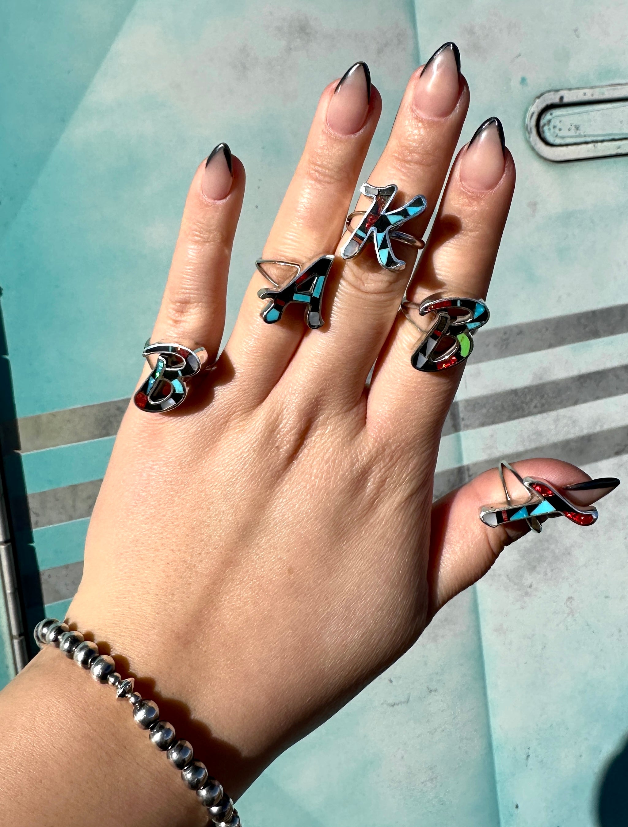 Chaco Initial Multi Color Zuni Rings